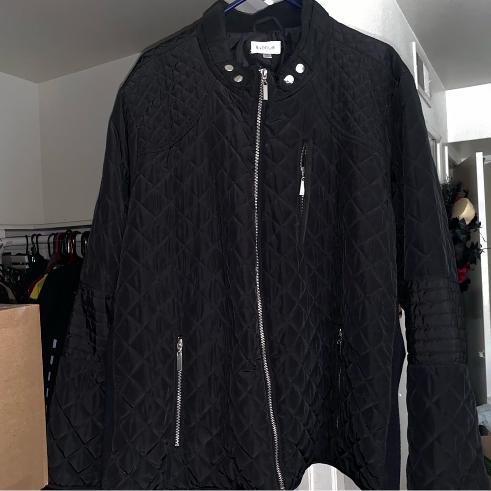 Avenue Black Quilted Jacket